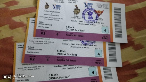 IPL Ticket Prices at Eden Gardens